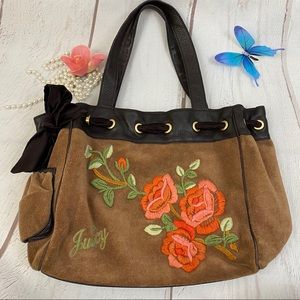 Vintage Y2K Juicy Couture Leather Embroidered Bag